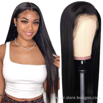 13x4T Front Lace Wig Straight Hair Brazilian Real Hair Lace Closing Wig, Suitable for Women 150% Density Natural Color Hair